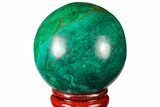 Polished Chrysocolla & Malachite Sphere - Peru #133742-1